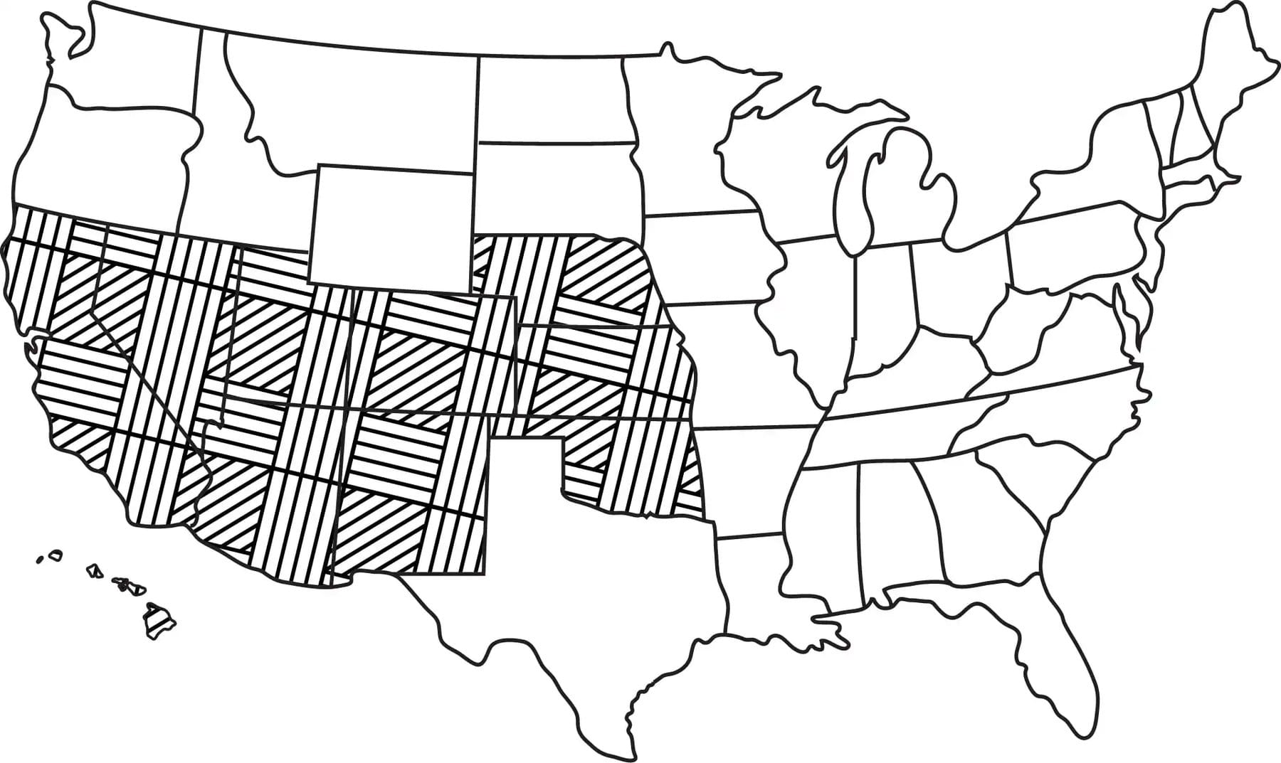 Southwest ranches region map
